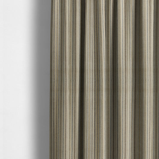 Luther Striped Pattern Cream Beige Coloured Durable Chenille Material Upholstery Fabric - Made To Measure Curtains