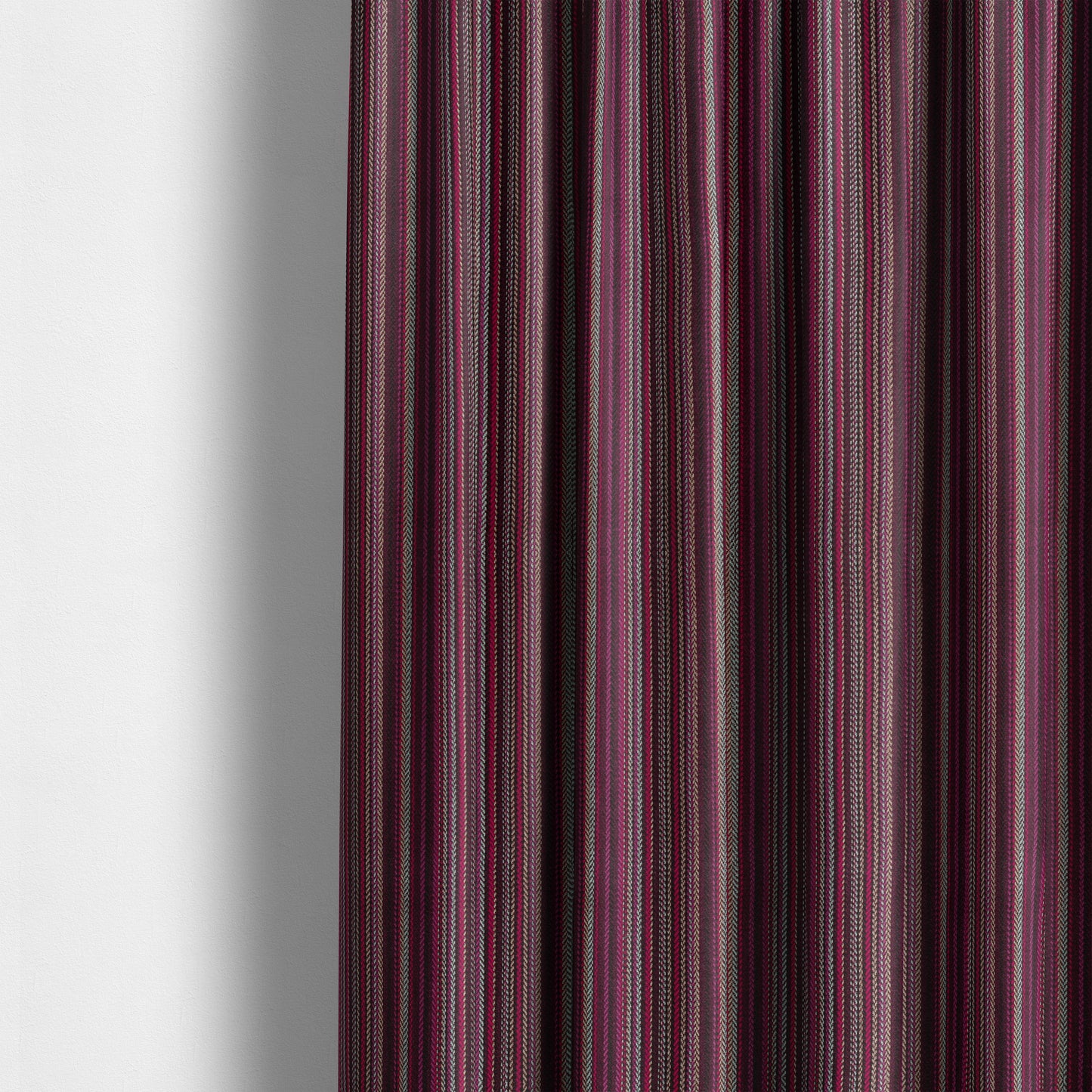 Luther Striped Pattern Purple Coloured Durable Chenille Material Upholstery Fabric - Made To Measure Curtains