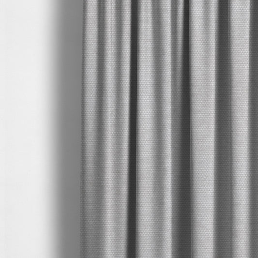 Lyon Soft Like Cotton Woven Hopsack Type Chenille Upholstery Fabric Silver Grey Colour - Made To Measure Curtains