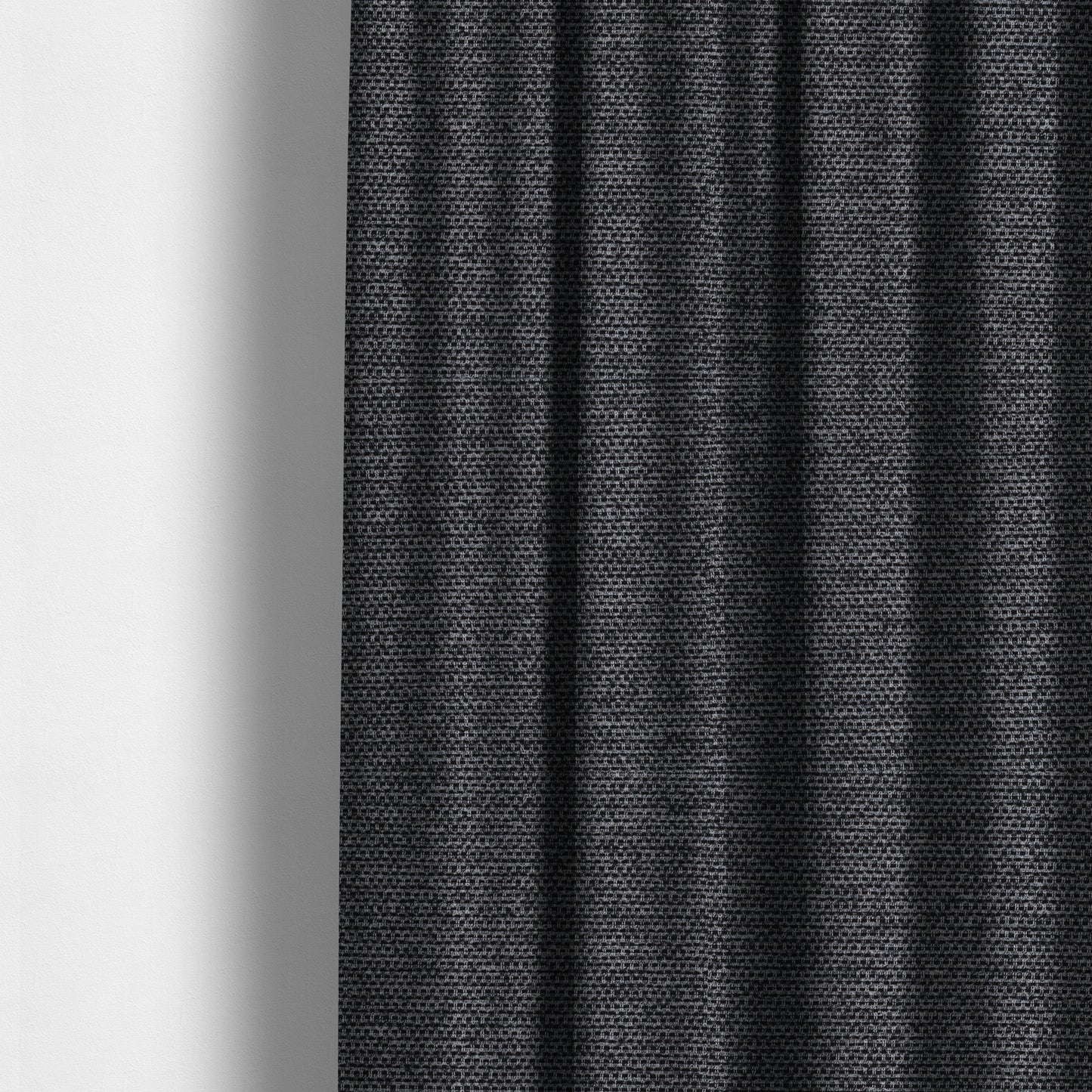 Lyon Soft Like Cotton Woven Hopsack Type Chenille Upholstery Fabric Black Colour - Made To Measure Curtains