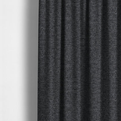 Lyon Soft Like Cotton Woven Hopsack Type Chenille Upholstery Fabric Black Colour - Made To Measure Curtains