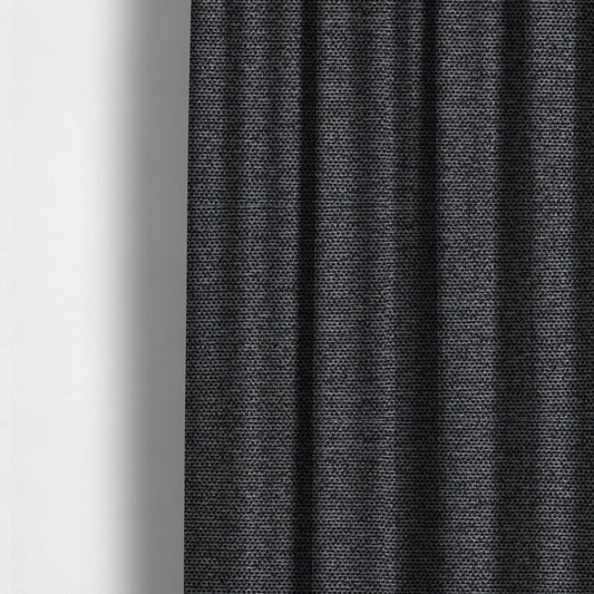 Lyon Soft Like Cotton Woven Hopsack Type Chenille Upholstery Fabric Black Colour - Made To Measure Curtains