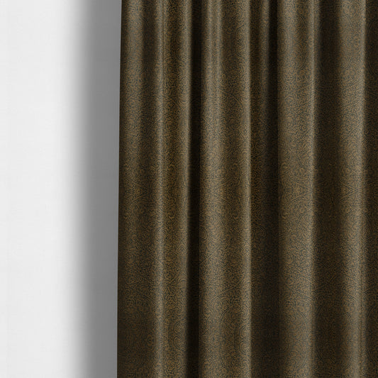 Momentum Damask Pattern Quality Soft Chenille Upholstery Fabric In Brown Colour MSS-43 - Made To Measure Curtains