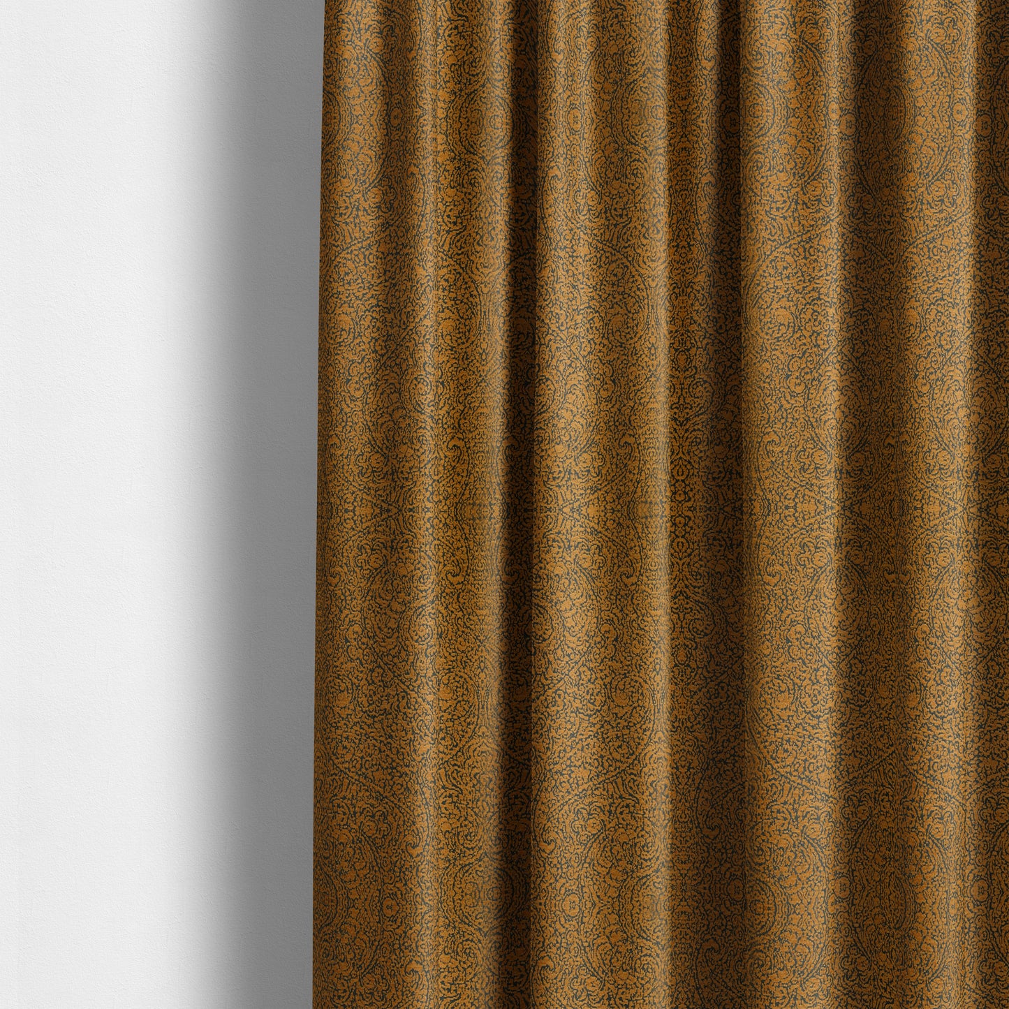 Momentum Damask Pattern Quality Soft Chenille Upholstery Fabric In Brown Honey Gold Colour MSS-44 - Made To Measure Curtains