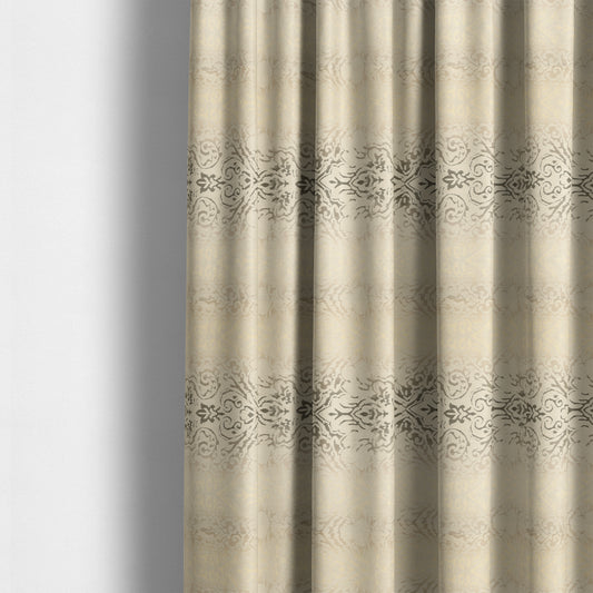 Impasto Floral Pattern Heavyweight Soft Chenille Upholstery Fabric In Silver Colour MSS-46 - Made To Measure Curtains