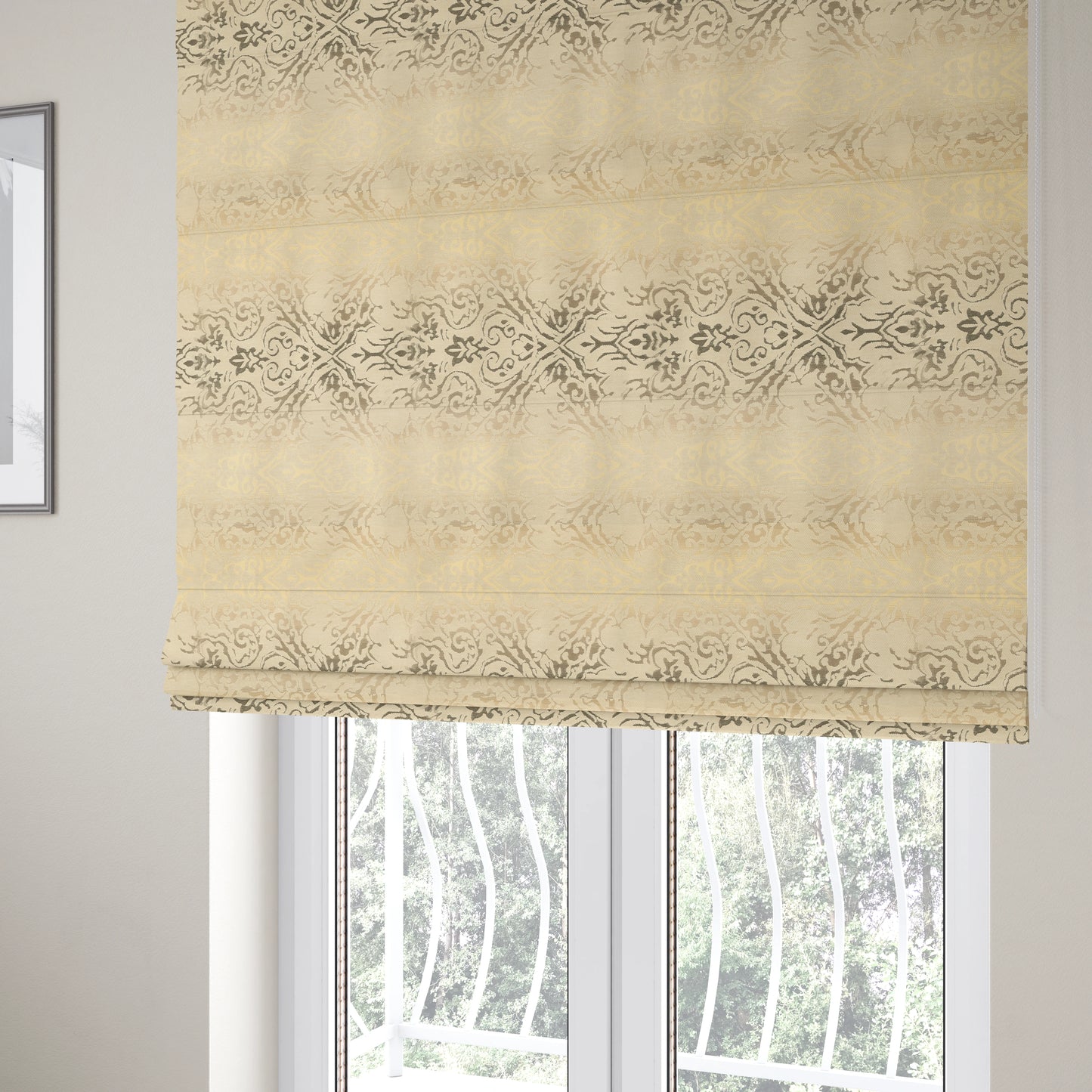 Impasto Floral Pattern Heavyweight Soft Chenille Upholstery Fabric In Silver Colour MSS-46 - Roman Blinds