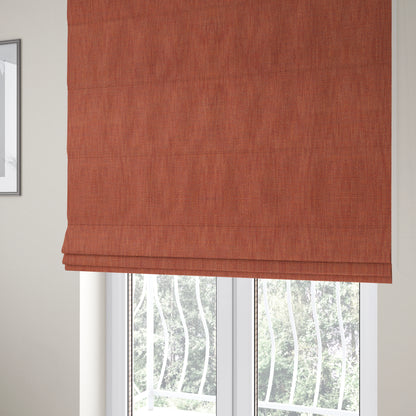 Madagascar Linen Weave Furnishing Fabric In Orange Colour - Roman Blinds