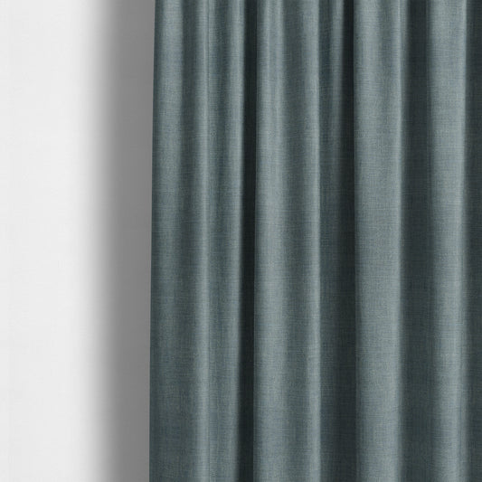 Madagascar Linen Weave Furnishing Fabric In Blue Colour - Made To Measure Curtains