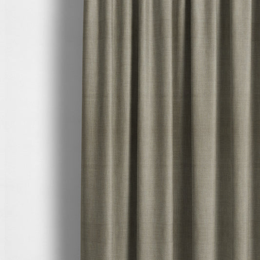 Madagascar Linen Weave Furnishing Fabric In Beige Brown Colour - Made To Measure Curtains