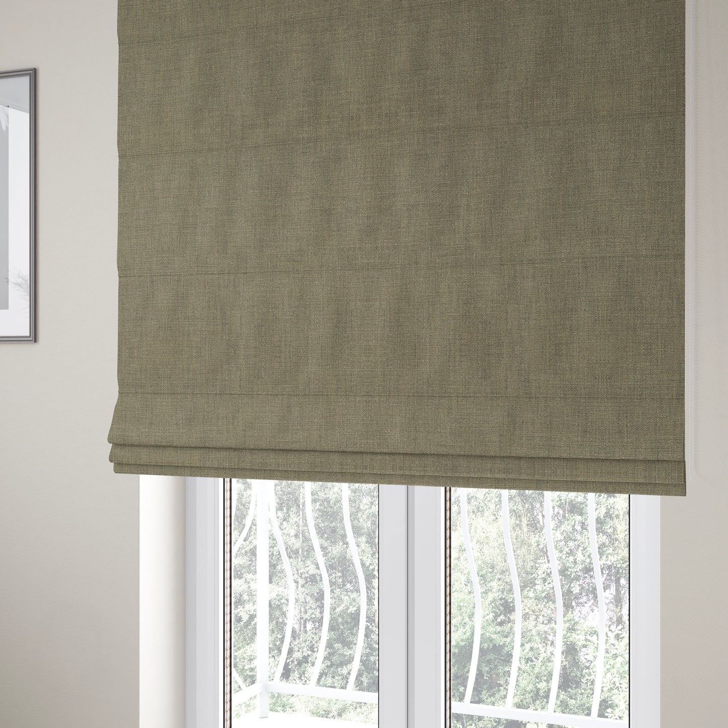 Madagascar Linen Weave Furnishing Fabric In Grey Colour - Roman Blinds