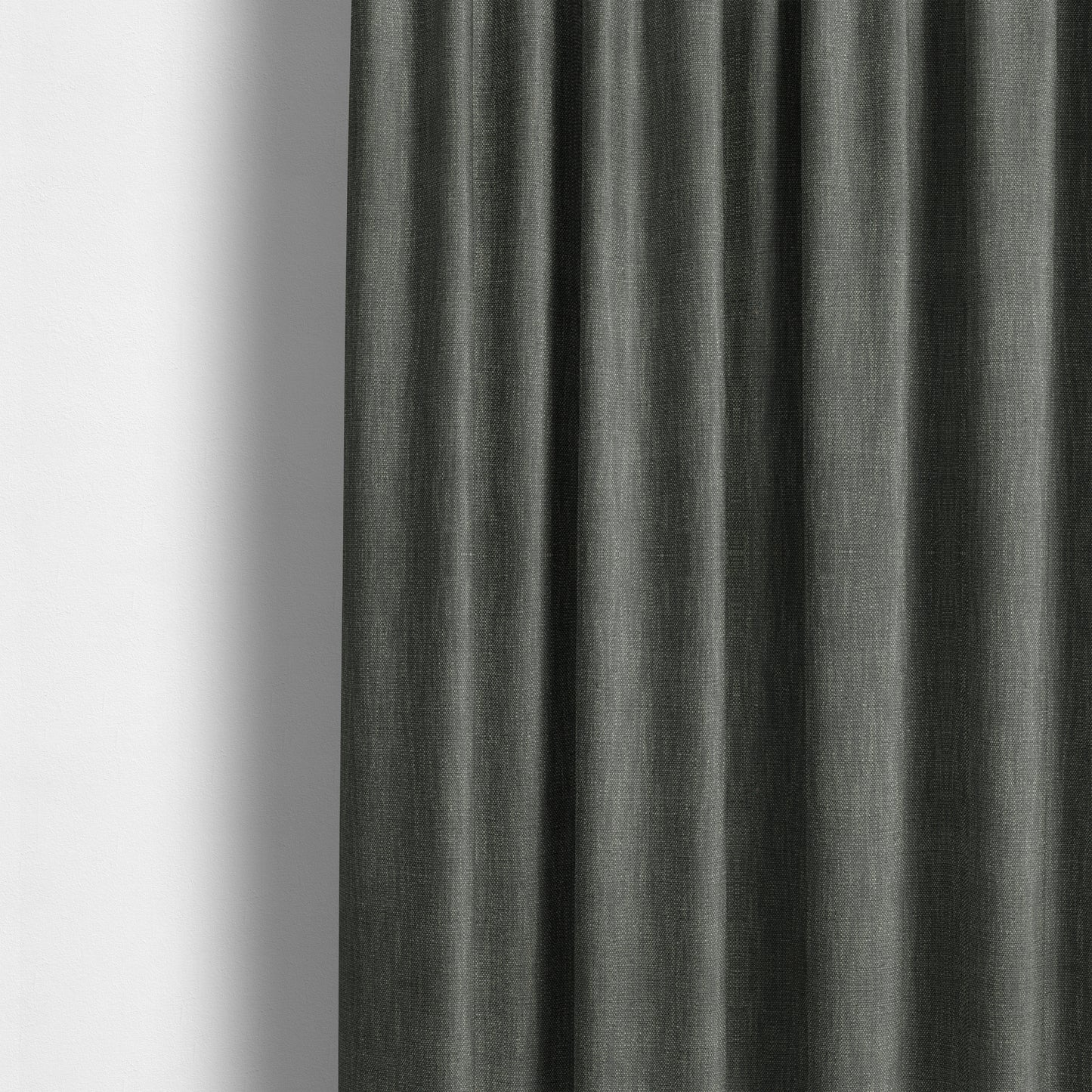 Madagascar Linen Weave Furnishing Fabric In Grey Black Colour - Made To Measure Curtains