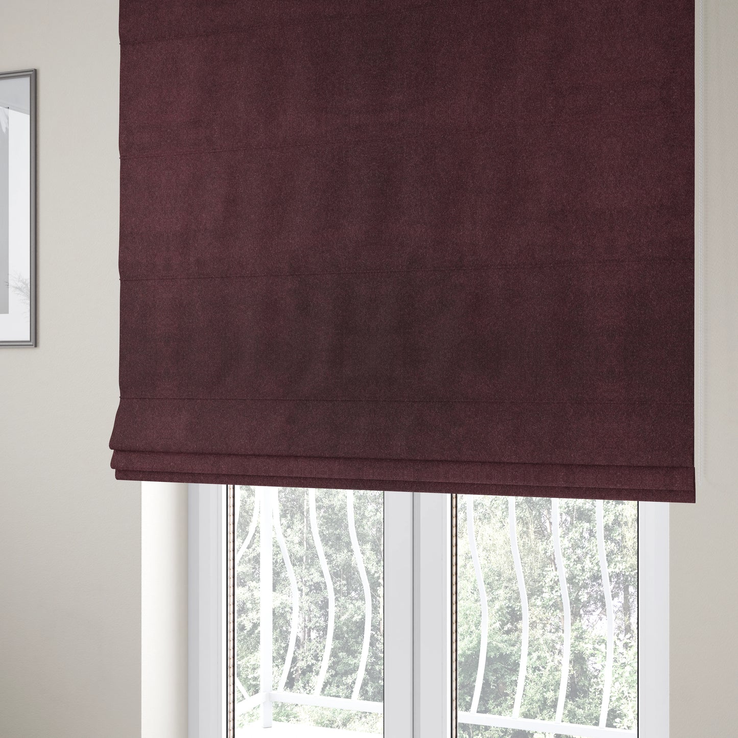 Marola Linen Velvet Soft Textured Speckled Fabric In Mulberry Purple Colour - Roman Blinds