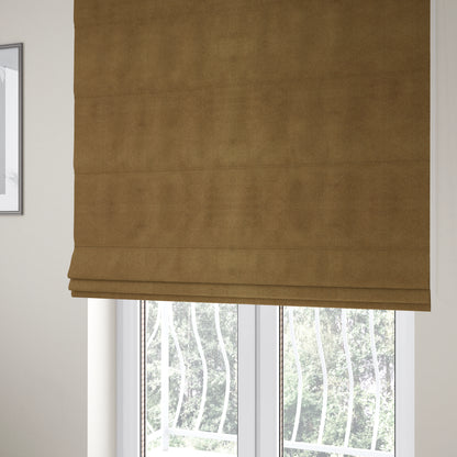 Marola Linen Velvet Soft Textured Speckled Fabric In Brown Gold Colour - Roman Blinds