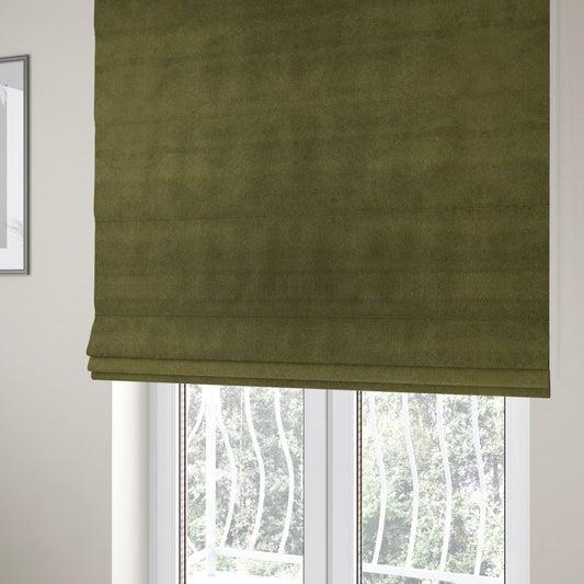 Marola Linen Velvet Soft Textured Speckled Fabric In Dark Green Colour - Roman Blinds