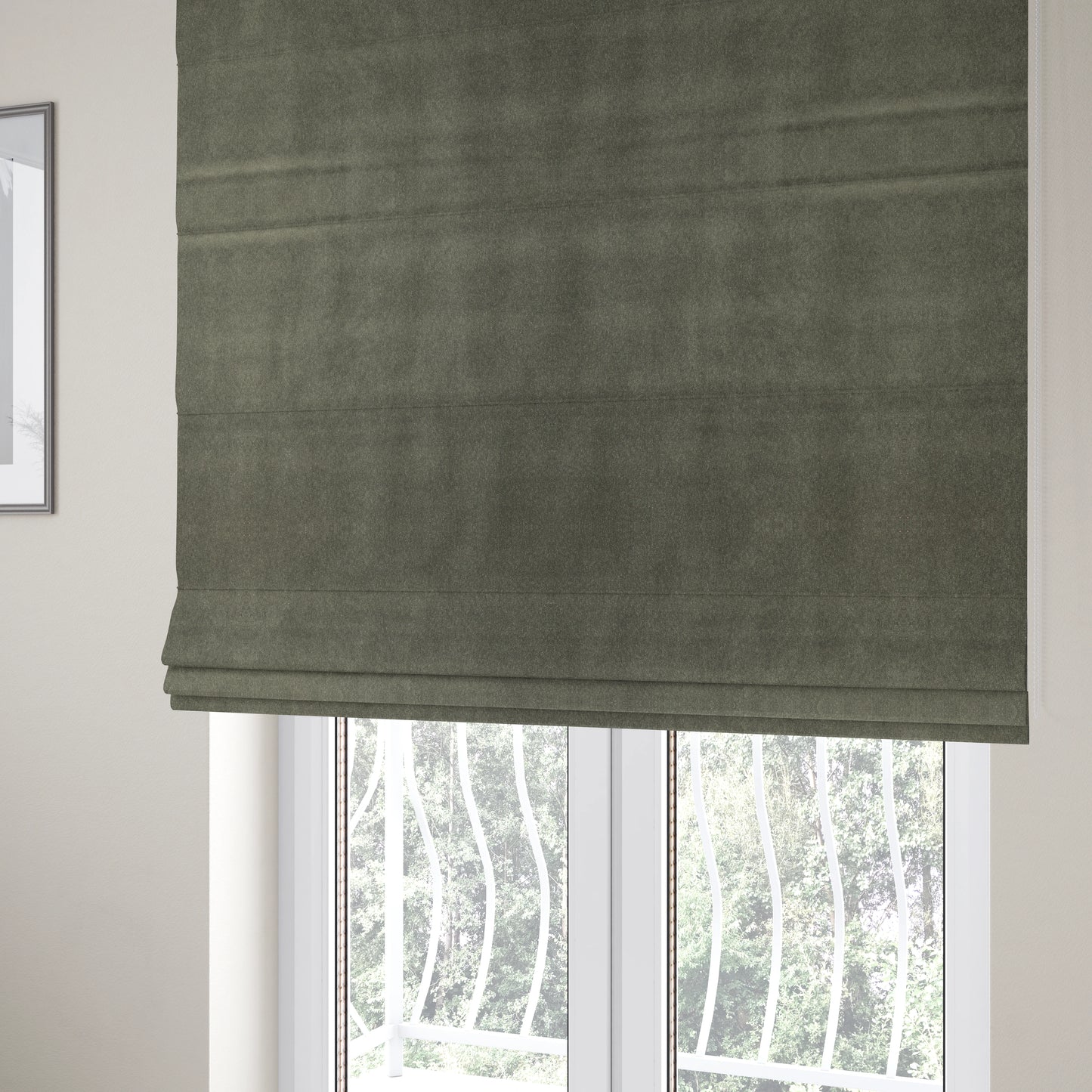 Marola Linen Velvet Soft Textured Speckled Fabric In Grey Colour - Roman Blinds