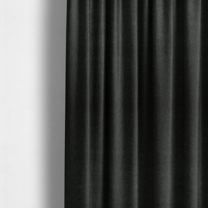 Marola Linen Velvet Soft Textured Speckled Fabric In Black Colour - Made To Measure Curtains