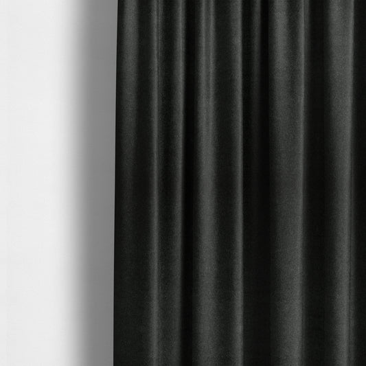 Marola Linen Velvet Soft Textured Speckled Fabric In Black Colour - Made To Measure Curtains