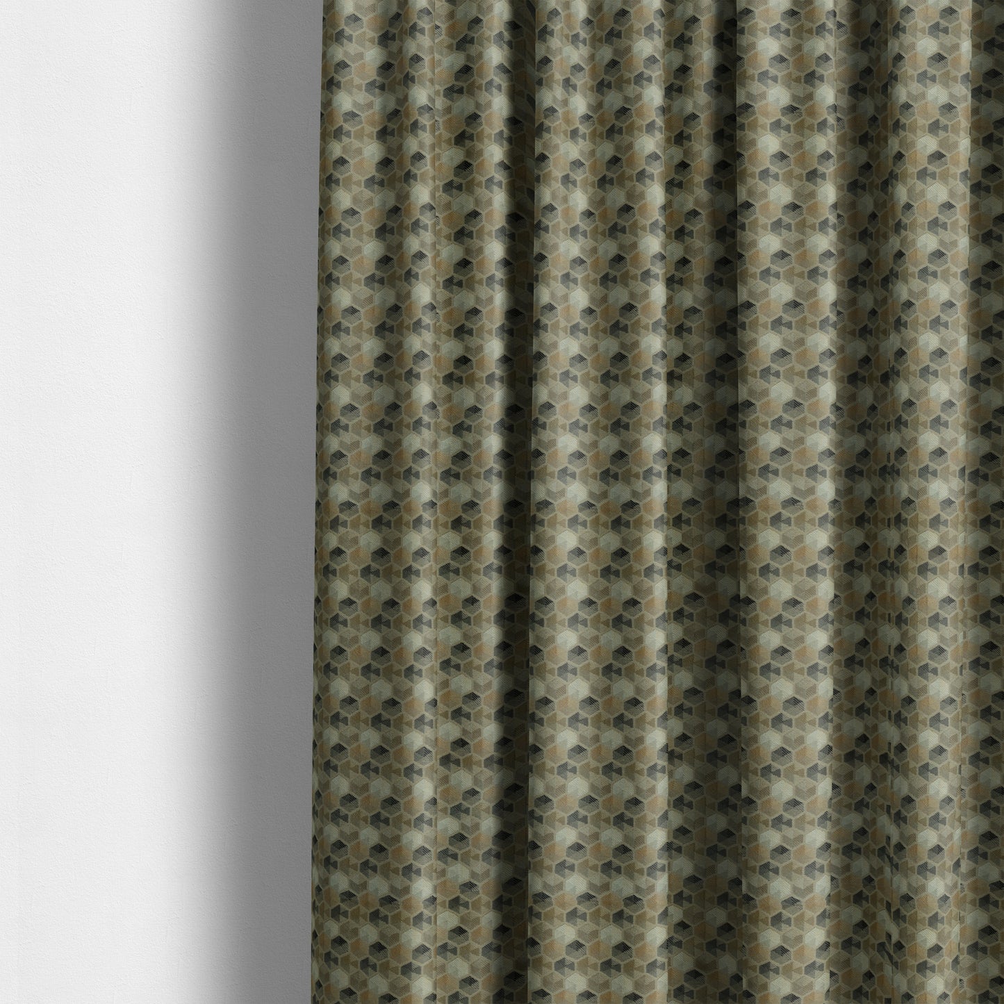 Marseille Art Deco Geometric Pattern Brown Black Grey White Tones Coloured Upholstery Fabrics - Made To Measure Curtains