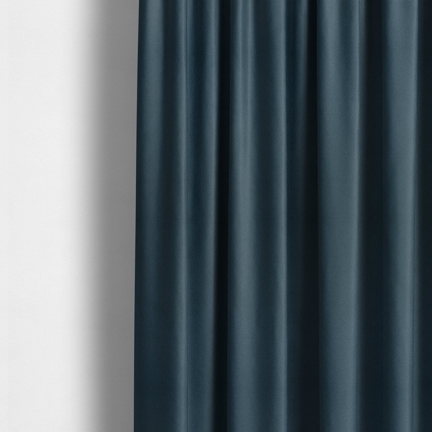 Mehari Linen Effect Flat Weave Semi Plain Upholstery Fabric In Navy Denim Blue Colour - Made To Measure Curtains