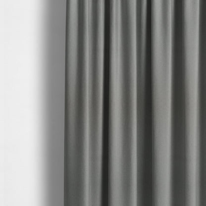 Mehari Linen Effect Flat Weave Semi Plain Upholstery Fabric In Silver Grey Colour - Made To Measure Curtains