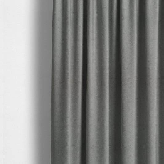 Mehari Linen Effect Flat Weave Semi Plain Upholstery Fabric In Silver Grey Colour - Made To Measure Curtains