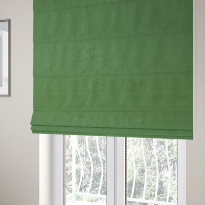 Mehari Linen Effect Flat Weave Semi Plain Upholstery Fabric In Green Colour - Roman Blinds