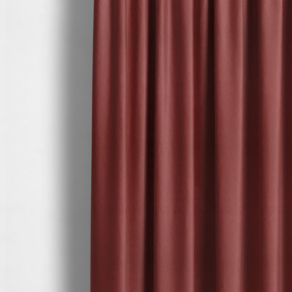 Mehari Linen Effect Flat Weave Semi Plain Upholstery Fabric In Red Burgundy Colour - Made To Measure Curtains