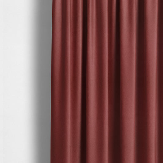 Mehari Linen Effect Flat Weave Semi Plain Upholstery Fabric In Red Burgundy Colour - Made To Measure Curtains