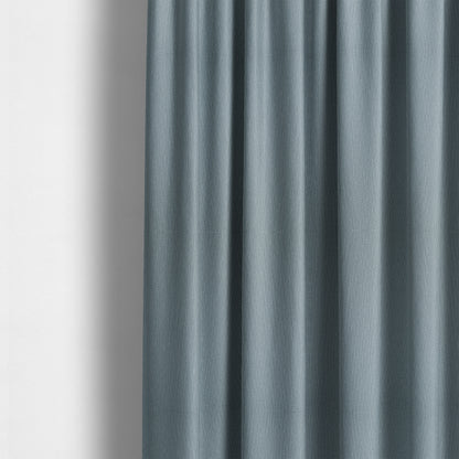 Mehari Linen Effect Flat Weave Semi Plain Upholstery Fabric In Blue Colour - Made To Measure Curtains