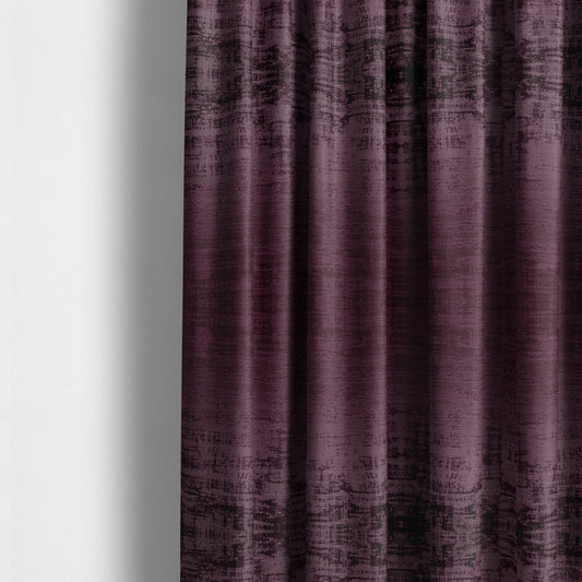 Milan Semi Plain Abstract Soft Velvet Upholstery Furnishing Fabric In Purple - Made To Measure Curtains