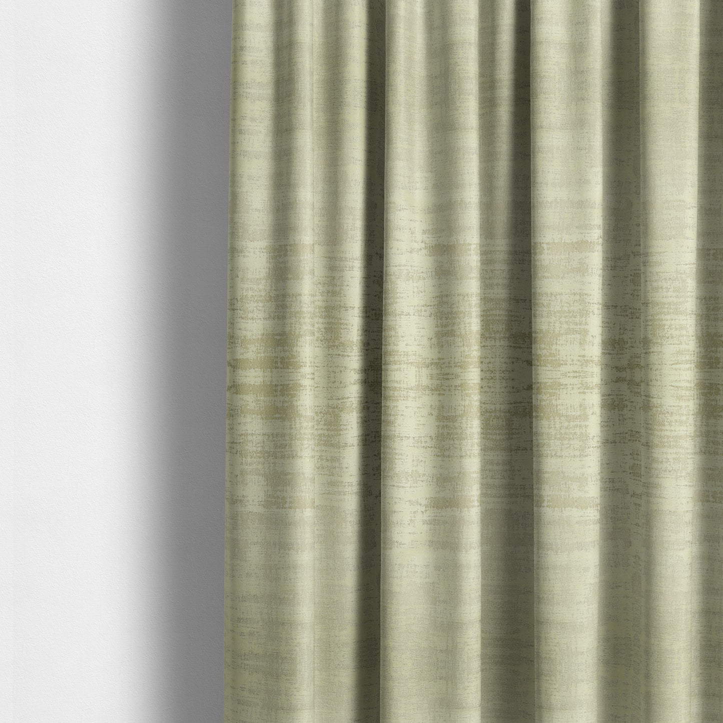 Milan Semi Plain Abstract Soft Velvet Upholstery Furnishing Fabric In Cream - Made To Measure Curtains