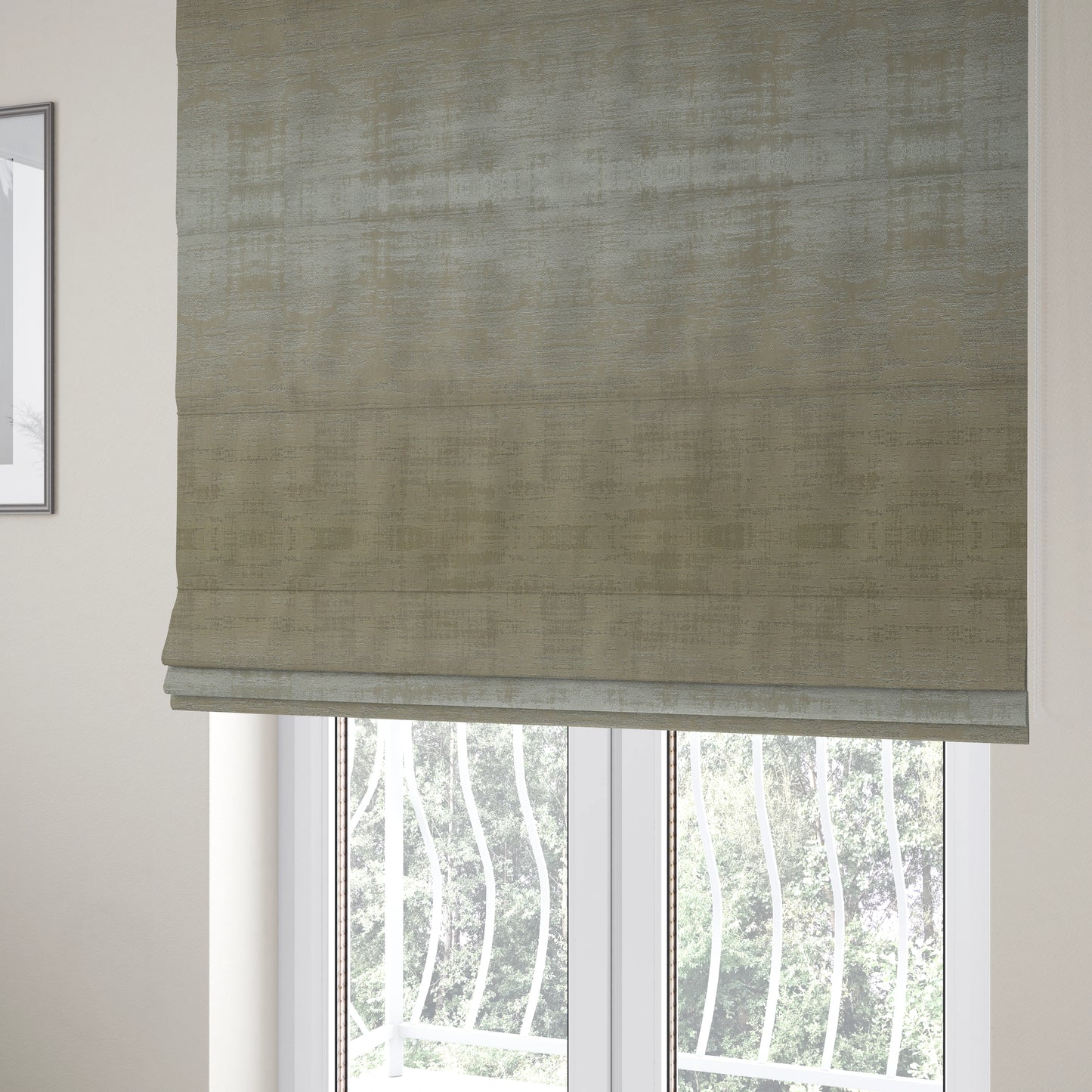 Milan Semi Plain Abstract Soft Velvet Upholstery Furnishing Fabric In Silver - Roman Blinds