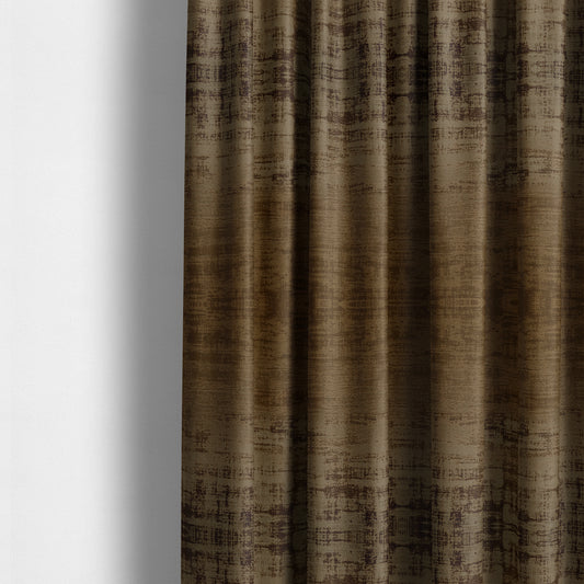 Milan Semi Plain Abstract Soft Velvet Upholstery Furnishing Fabric In Brown - Made To Measure Curtains