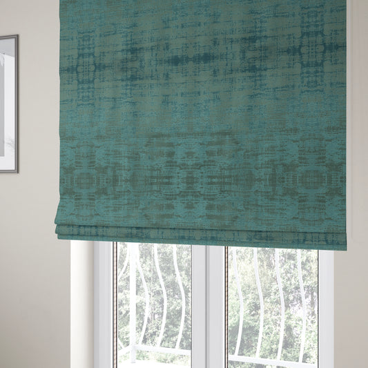 Milan Semi Plain Abstract Soft Velvet Upholstery Furnishing Fabric In Light Blue - Roman Blinds