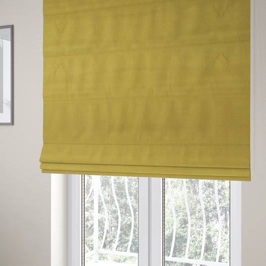 Modena Soft Velvet Material Furnishing Fabric Yellow Colour - Roman Blinds