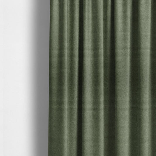 Modena Soft Velvet Material Furnishing Fabric Dark Green Colour - Made To Measure Curtains