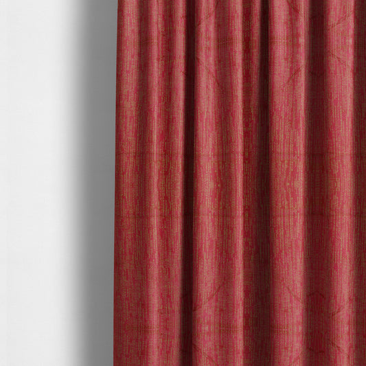 Monarch Beautifully Woven Soft Textured Semi Plain Chenille Material Red Burgundy Upholstery Fabrics - Made To Measure Curtains