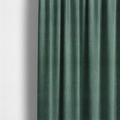 Monarch Beautifully Woven Soft Textured Semi Plain Chenille Material Teal Blue Upholstery Fabrics - Made To Measure Curtains