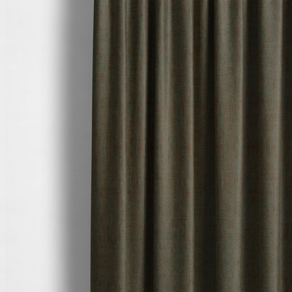 Monarch Beautifully Woven Soft Textured Semi Plain Chenille Material Brown Upholstery Fabrics - Made To Measure Curtains