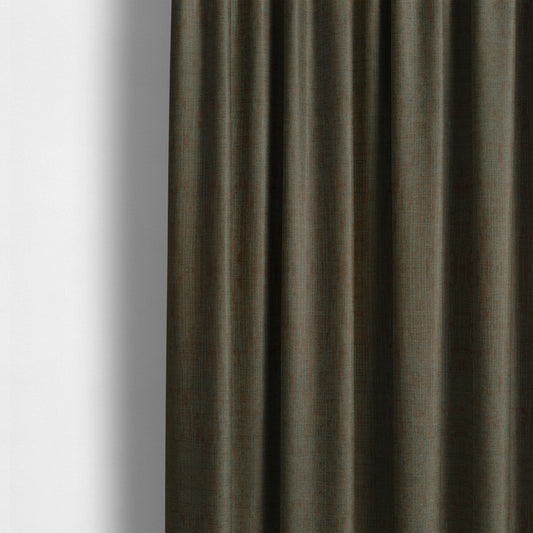 Monarch Beautifully Woven Soft Textured Semi Plain Chenille Material Brown Upholstery Fabrics - Made To Measure Curtains