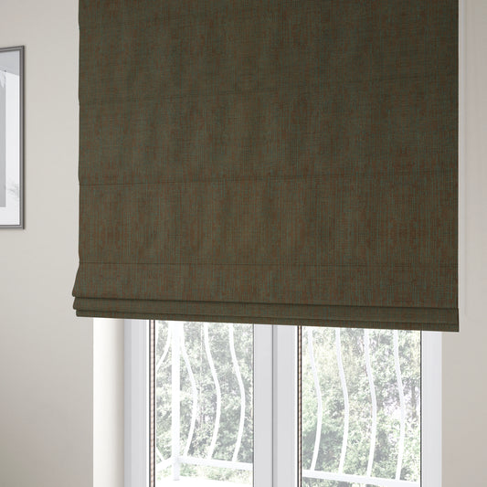 Monarch Beautifully Woven Soft Textured Semi Plain Chenille Material Brown Upholstery Fabrics - Roman Blinds