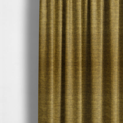 Muse Aged Finish Effect Soft Velvet Upholstery Furnishing Fabric Yellow Colour - Made To Measure Curtains