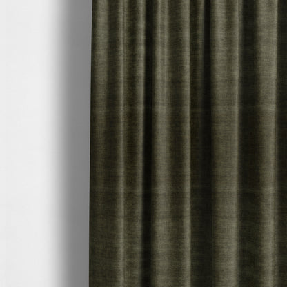 Muse Aged Finish Effect Soft Velvet Upholstery Furnishing Fabric Brown Colour - Made To Measure Curtains