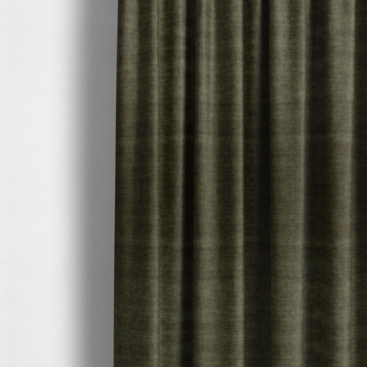 Muse Aged Finish Effect Soft Velvet Upholstery Furnishing Fabric Brown Colour - Made To Measure Curtains