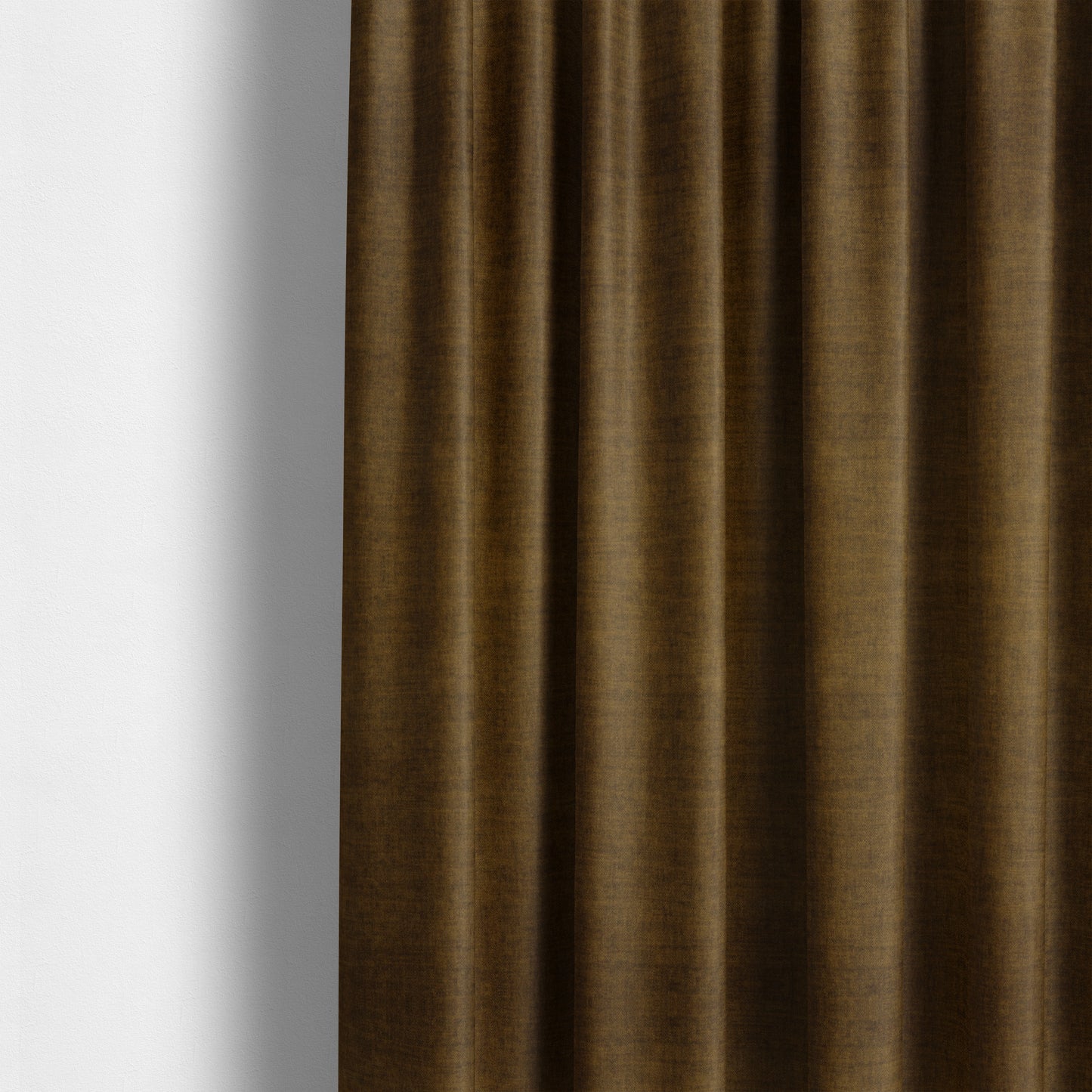 Muse Aged Finish Effect Soft Velvet Upholstery Furnishing Fabric Tan Brown Colour - Made To Measure Curtains