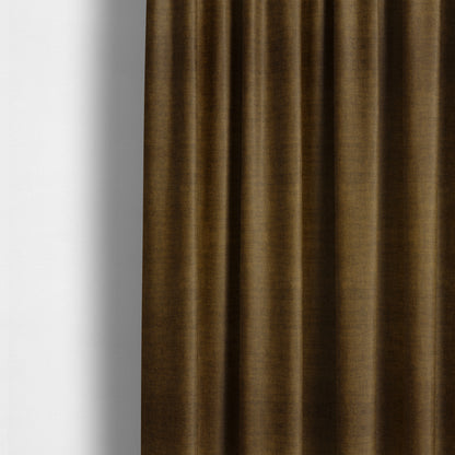 Muse Aged Finish Effect Soft Velvet Upholstery Furnishing Fabric Tan Brown Colour - Made To Measure Curtains