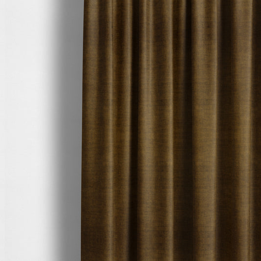 Muse Aged Finish Effect Soft Velvet Upholstery Furnishing Fabric Tan Brown Colour - Made To Measure Curtains