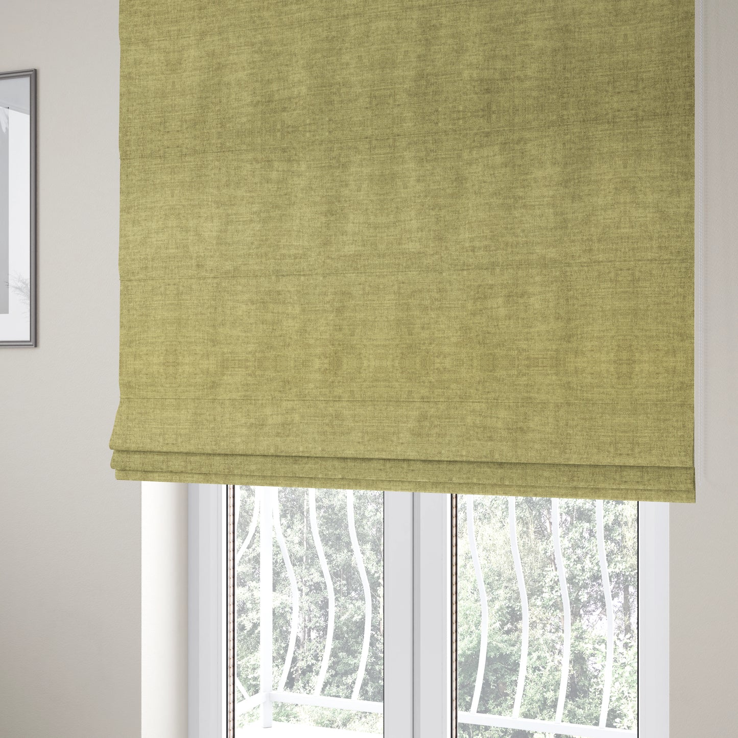 Muse Aged Finish Effect Soft Velvet Upholstery Furnishing Fabric Cream Colour - Roman Blinds