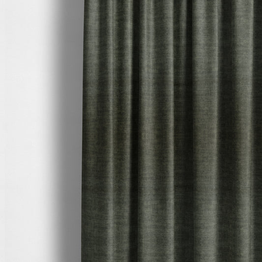 Muse Aged Finish Effect Soft Velvet Upholstery Furnishing Fabric Grey Colour - Made To Measure Curtains