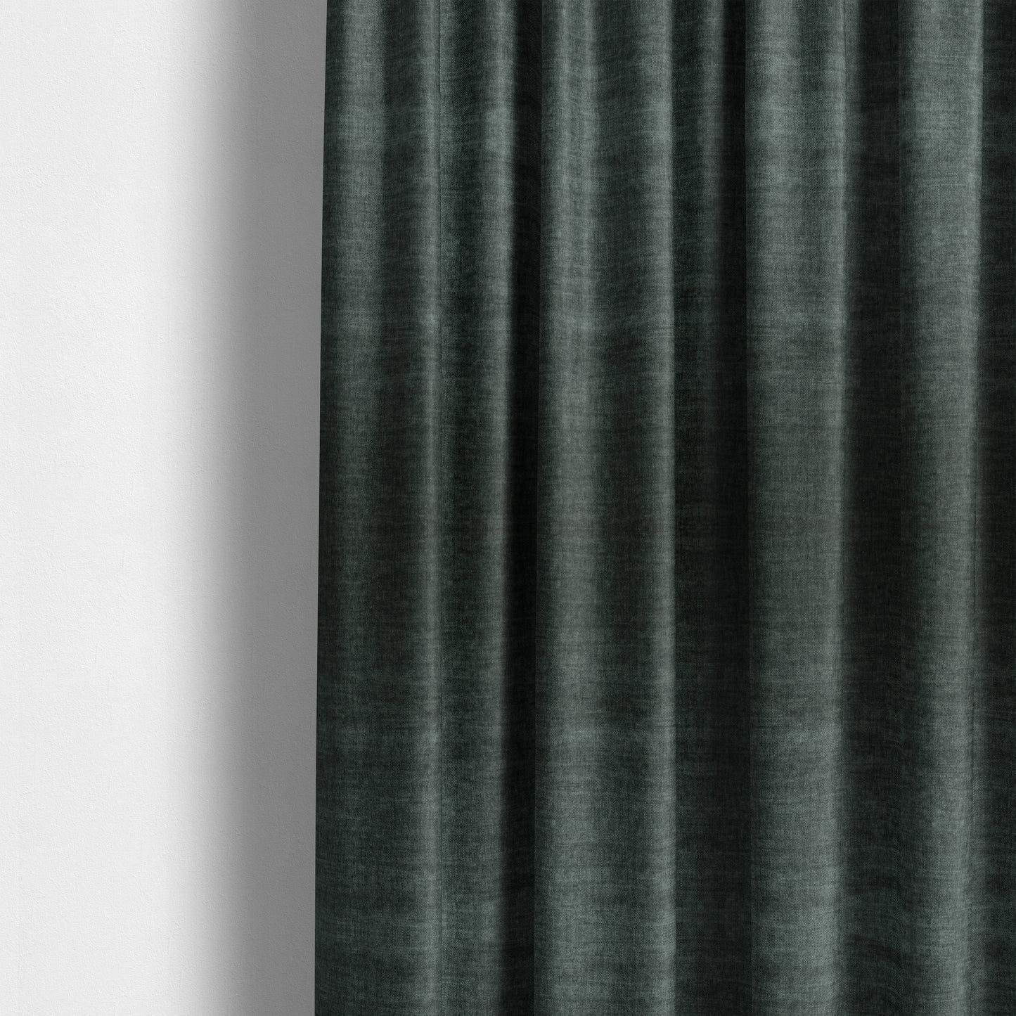 Muse Aged Finish Effect Soft Velvet Upholstery Furnishing Fabric Black Colour - Made To Measure Curtains